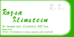 rozsa klimstein business card